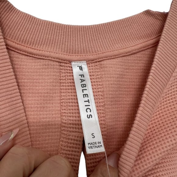 NWT Fabletics Anna Waffle knit tie back crop sweatshirt women's size S - Picture 5 of 8